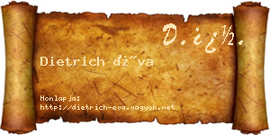 Dietrich Éva névjegykártya