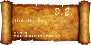 Dietrich Éva névjegykártya