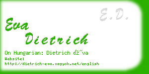 eva dietrich business card